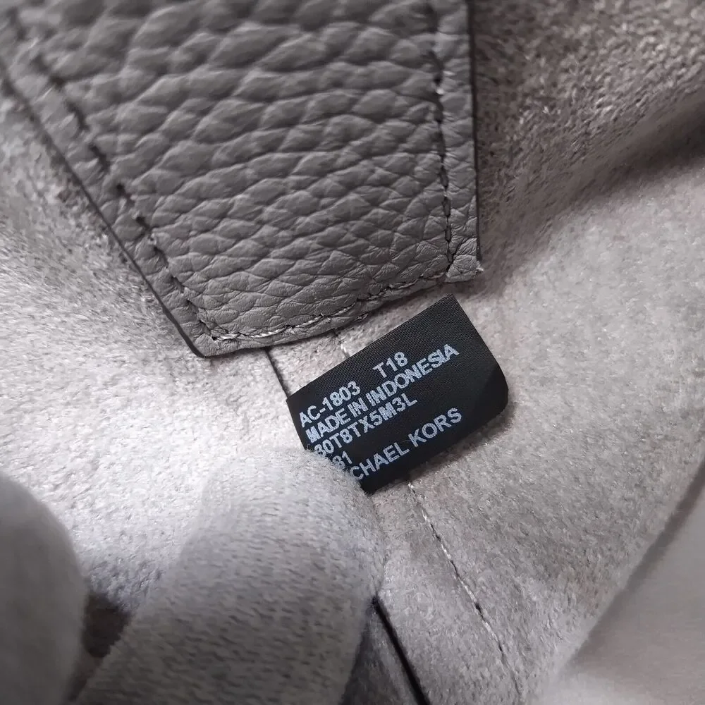 Michael Kors Junie Gray Pebbled Leather Hobo Shoulder Bag